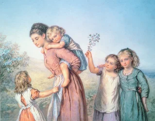 Une mère avec ses enfants, 1870